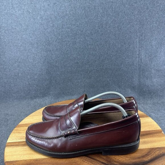 GH Bass Mens Walton Penny Loafer Size 11M Burgundy Leather Slip On Dress Shoe - Picture 5 of 11